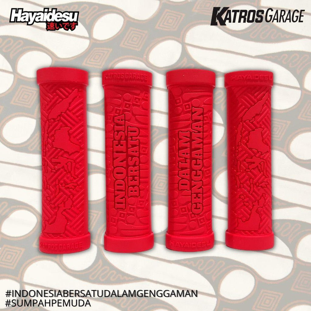 Hayaidesu x Katros Garage  Hand Grip "INDONESIA SATU"  - Universal Handgrip