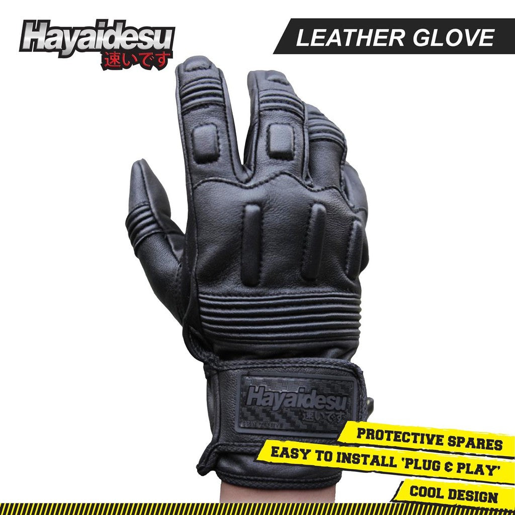 Hayaidesu Genuine Leather Gloves Sarung Tangan Kulit Asli Aksesoris Pengendara Motor