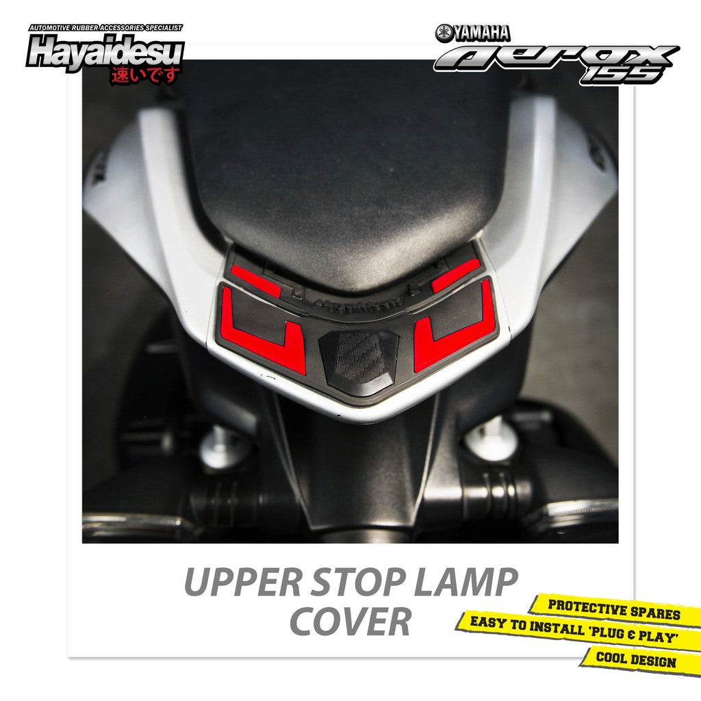 Hayaidesu Upper Stop Lamp Protector Cover  AEROX OLD Aksesoris Decal Variasi Carbon Pelindung Body