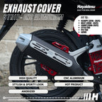 Hayaidesu Exhaust / Knalpot Cover Aluminium CNC (STRIP) Vario/Scoopy/Beat/Stylo/Pcx/Genio