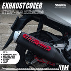 Hayaidesu Exhaust / Knalpot Cover Aluminium CNC (STRIP) Vario/Scoopy/Beat/Stylo/Pcx/Genio
