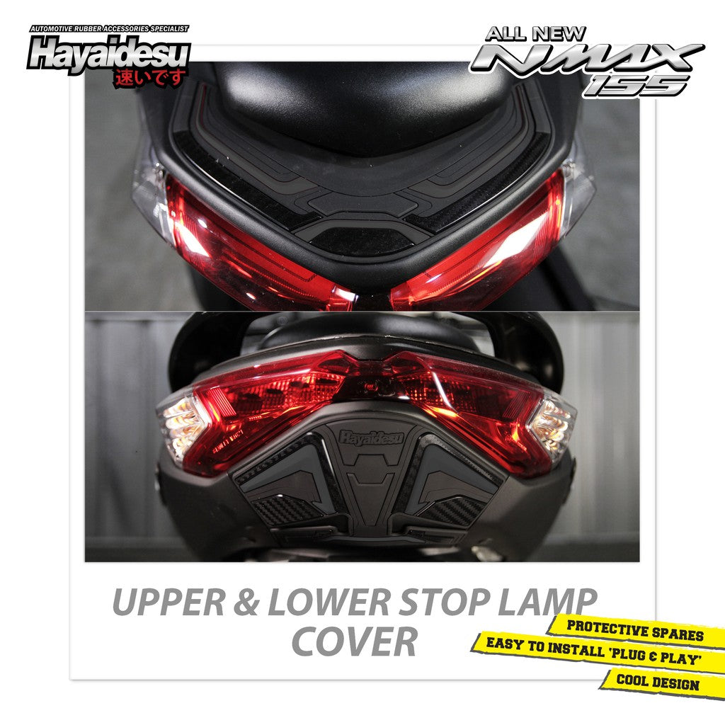 Hayaidesu All New NMAX 2020-2024 Upper & Lower Stop Lamp Cover Variasi Body Protector Aksesoris Motor