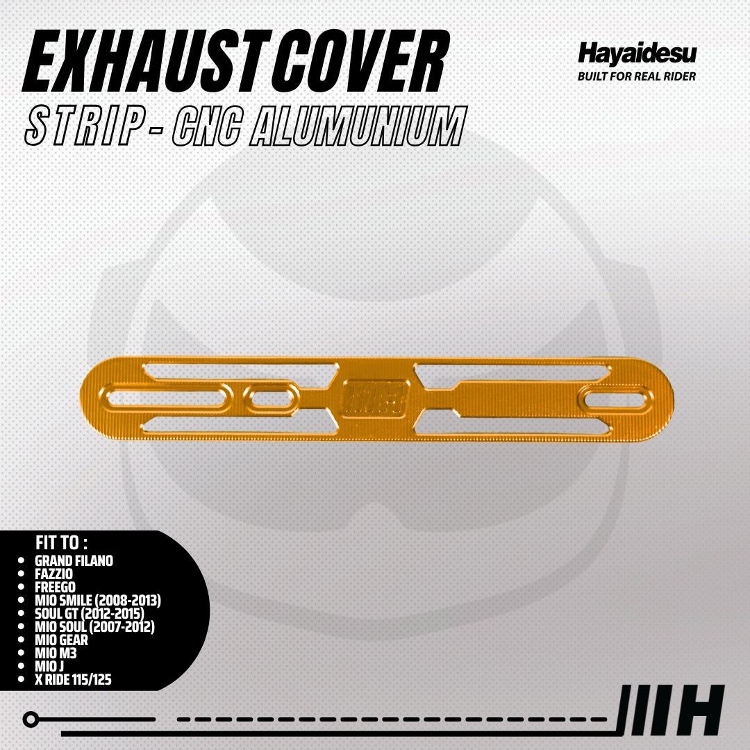 Hayaidesu Exhaust / Knalpot Cover Aluminium CNC (STRIP) Mio/Fazzio/Freego/Filano/Soul GT/X-Ride