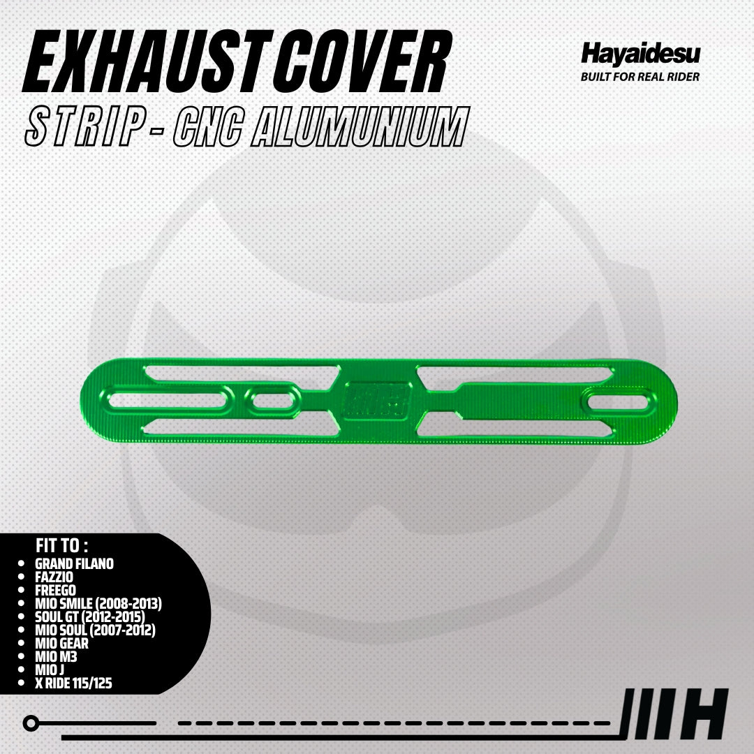 Hayaidesu Exhaust / Knalpot Cover Aluminium CNC (STRIP) Mio/Fazzio/Freego/Filano/Soul GT/X-Ride