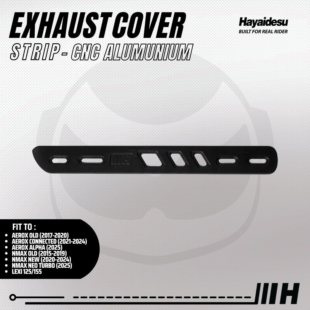 Hayaidesu Exhaust / Knalpot Cover Aluminium CNC (STRIP) NMAX / LEXI / AEROX