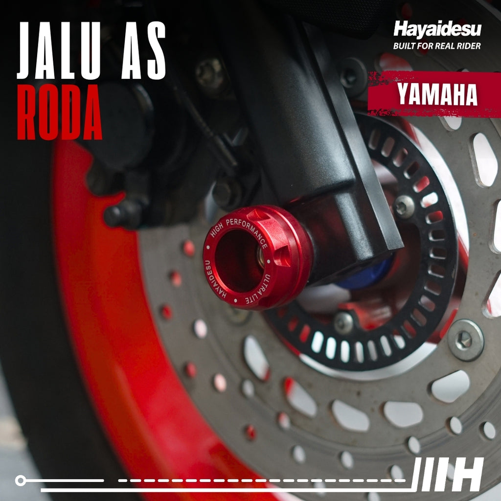 Hayaidesu Jalu As Roda Depan Yamaha CNC Aluminium Anodize