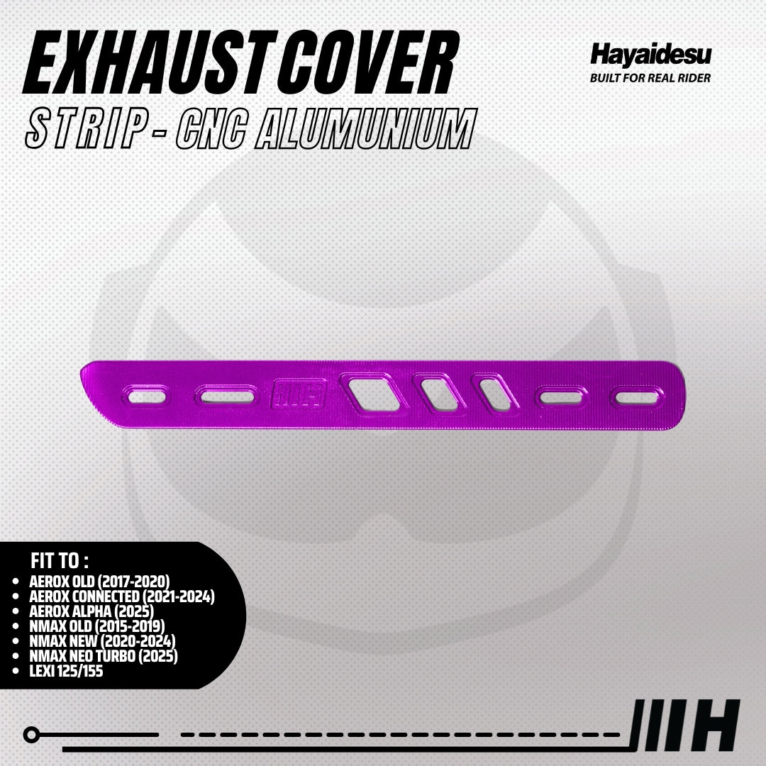 Hayaidesu Exhaust / Knalpot Cover Aluminium CNC (STRIP) NMAX / LEXI / AEROX