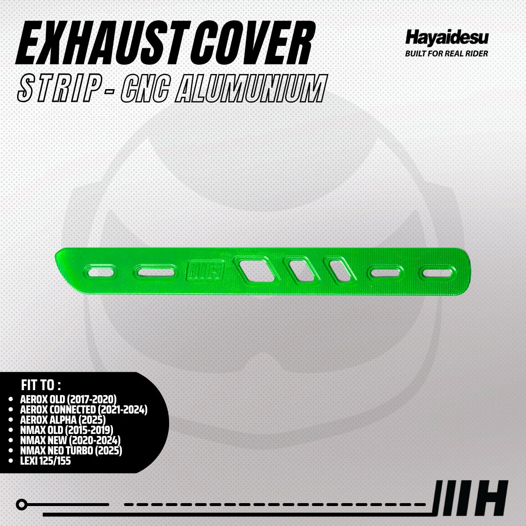 Hayaidesu Exhaust / Knalpot Cover Aluminium CNC (STRIP) NMAX / LEXI / AEROX