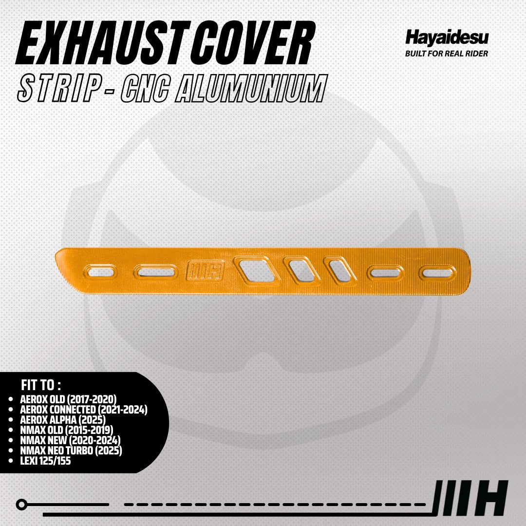 Hayaidesu Exhaust / Knalpot Cover Aluminium CNC (STRIP) NMAX / LEXI / AEROX