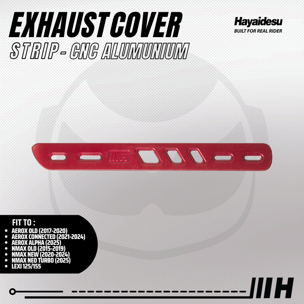 Hayaidesu Exhaust / Knalpot Cover Aluminium CNC (STRIP) NMAX / LEXI / AEROX
