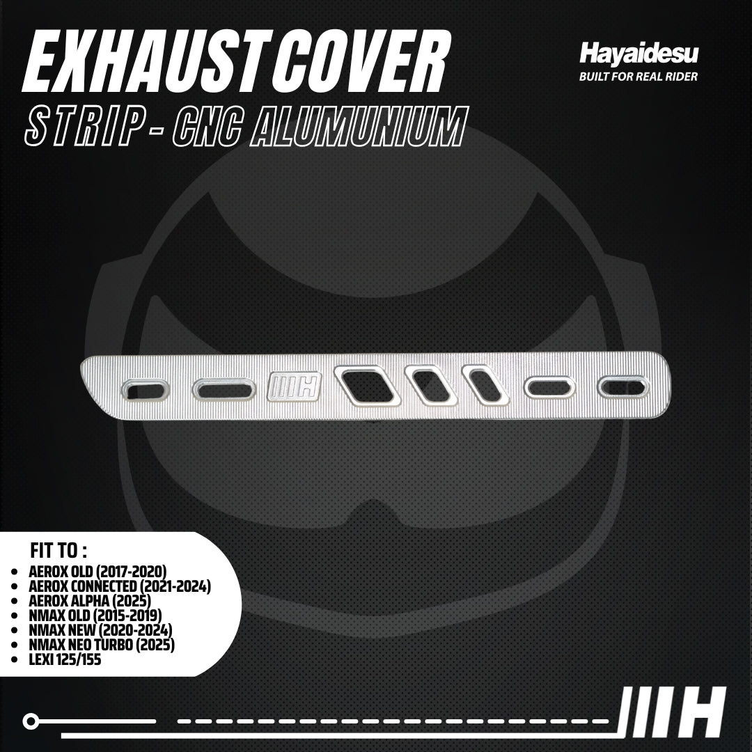 Hayaidesu Exhaust / Knalpot Cover Aluminium CNC (STRIP) NMAX / LEXI / AEROX