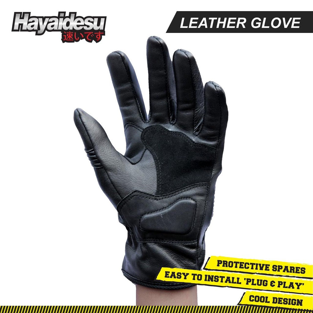 Hayaidesu Genuine Leather Gloves Sarung Tangan Kulit Asli Aksesoris Pengendara Motor
