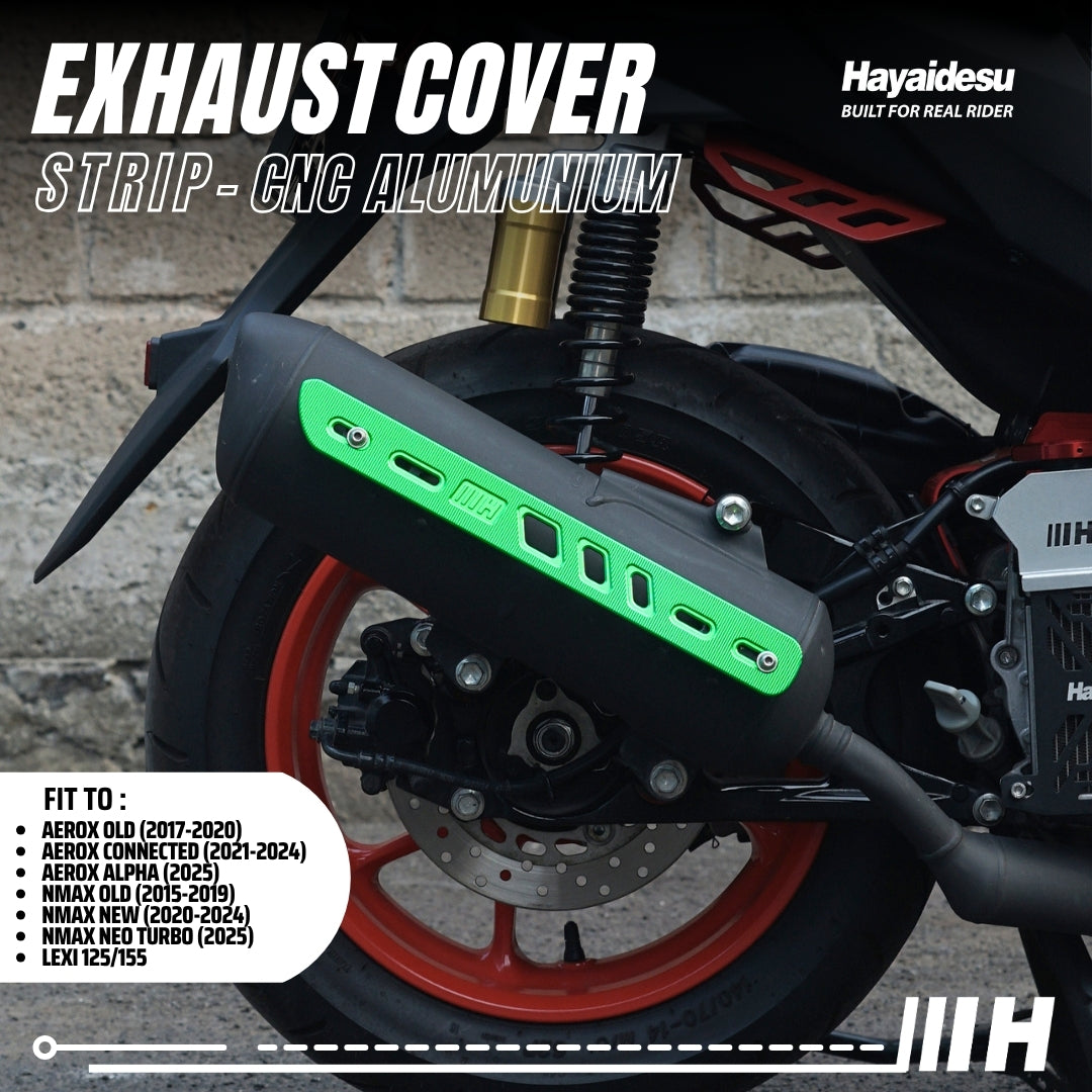 Hayaidesu Exhaust / Knalpot Cover Aluminium CNC (STRIP) NMAX / LEXI / AEROX