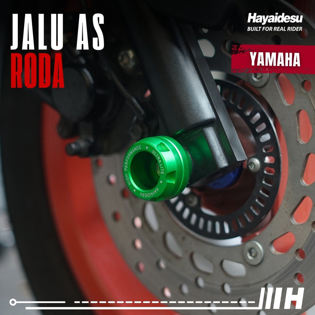 Hayaidesu Jalu As Roda Depan Yamaha CNC Aluminium Anodize