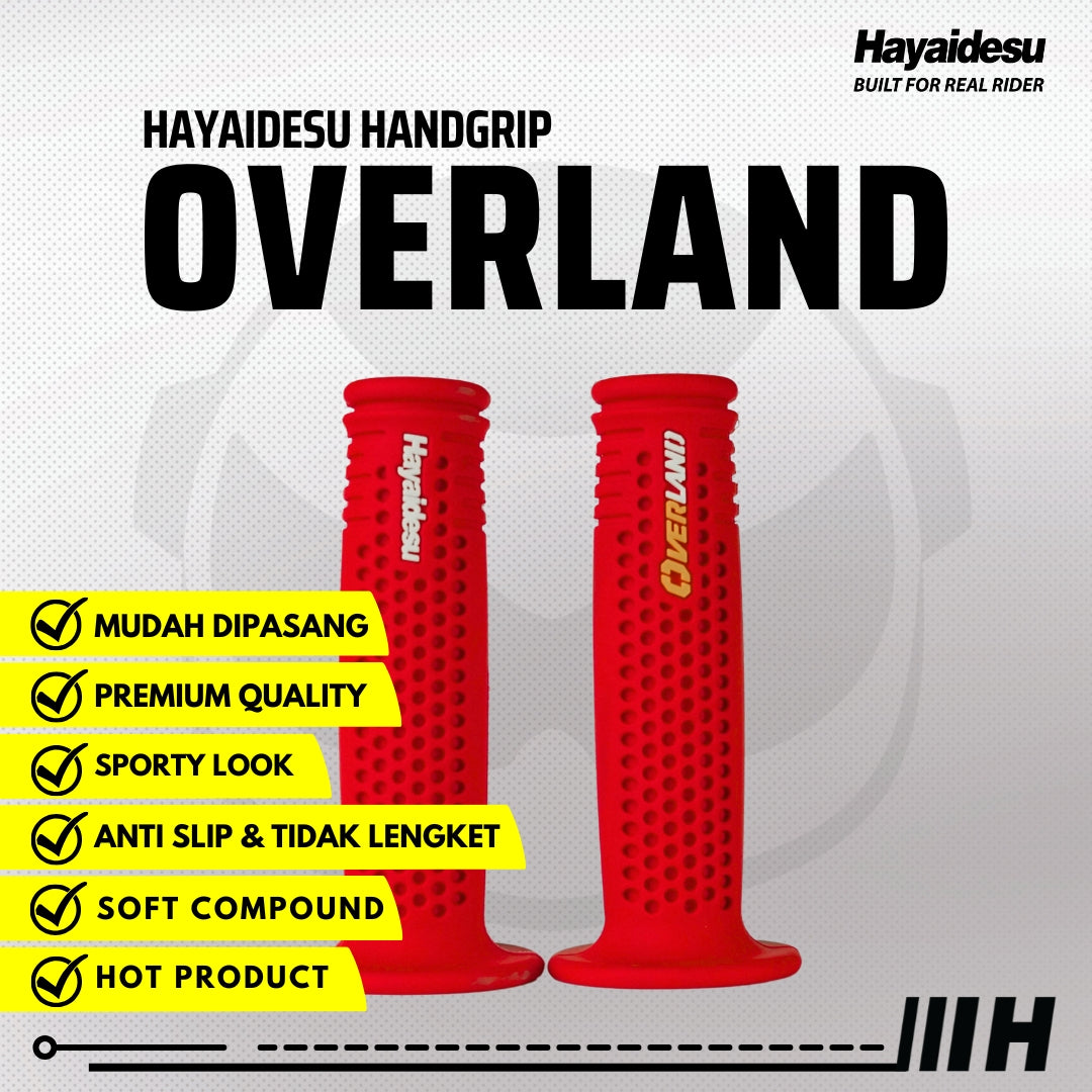 Hayaidesu Handgrip OVERLAND - Hand Grip Motor Sport & Matic ADV, PCX, NMAX, Aerox, Ninja, Zx, CBR, R25, GSX (Ujung Terbuka)
