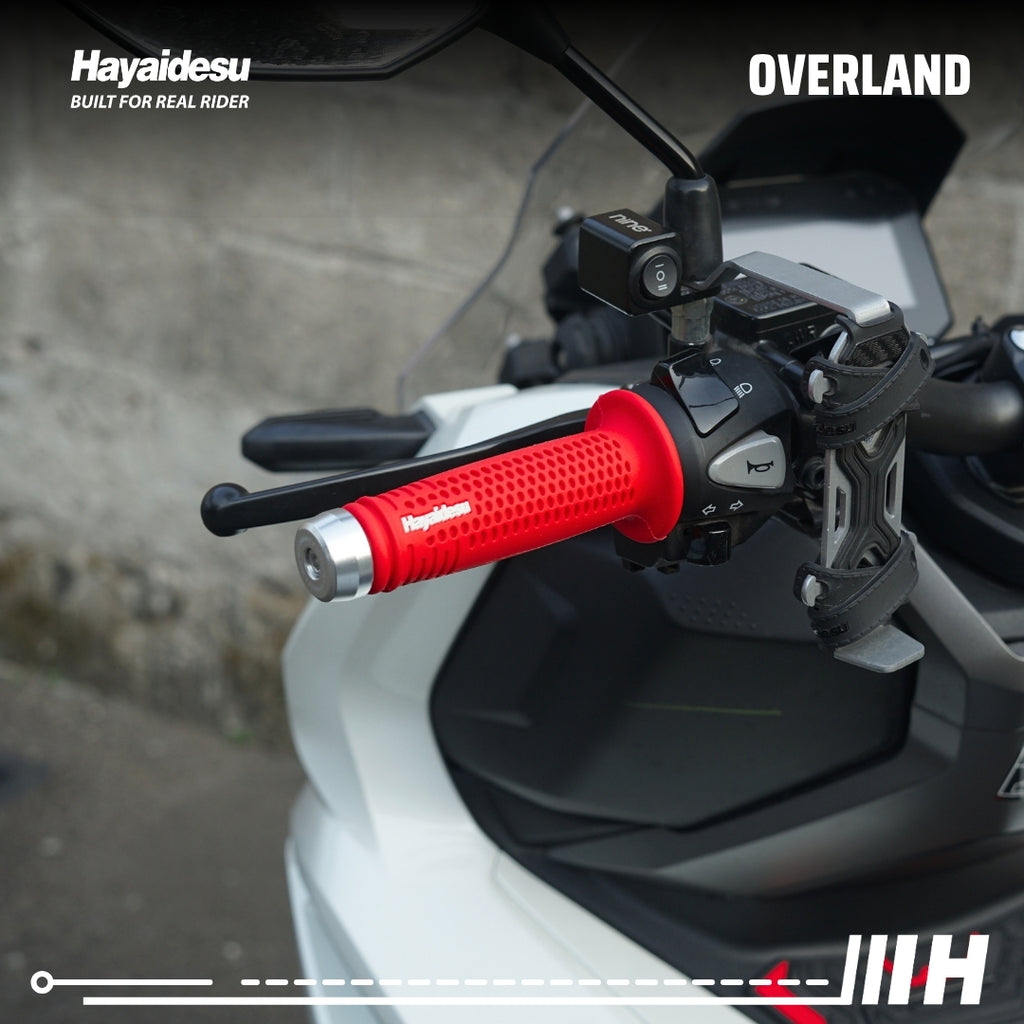 Hayaidesu Handgrip OVERLAND - Hand Grip Motor Sport & Matic ADV, PCX, NMAX, Aerox, Ninja, Zx, CBR, R25, GSX (Ujung Terbuka)