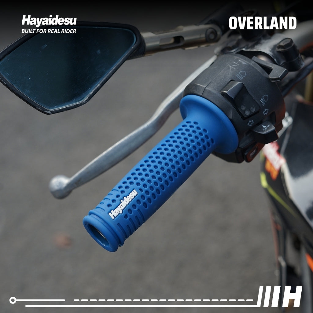 Hayaidesu Handgrip OVERLAND - Hand Grip Motor Sport & Matic ADV, PCX, NMAX, Aerox, Ninja, Zx, CBR, R25, GSX (Ujung Terbuka)