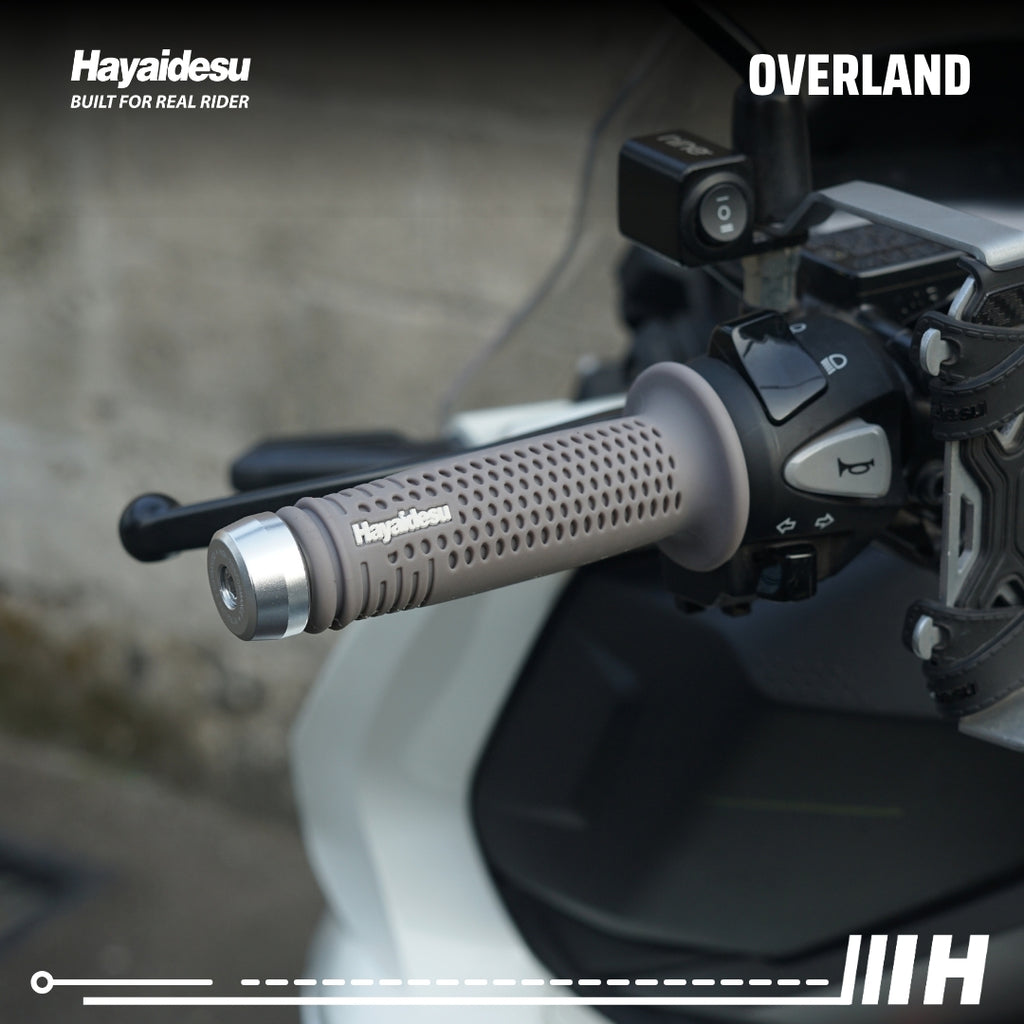 Hayaidesu Handgrip OVERLAND - Hand Grip Motor Sport & Matic ADV, PCX, NMAX, Aerox, Ninja, Zx, CBR, R25, GSX (Ujung Terbuka)