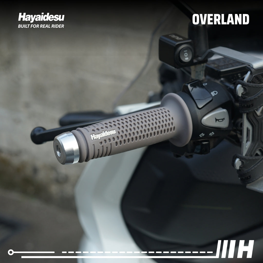 Hayaidesu Handgrip OVERLAND - Hand Grip Motor Sport & Matic ADV, PCX, NMAX, Aerox, Ninja, Zx, CBR, R25, GSX (Ujung Terbuka)