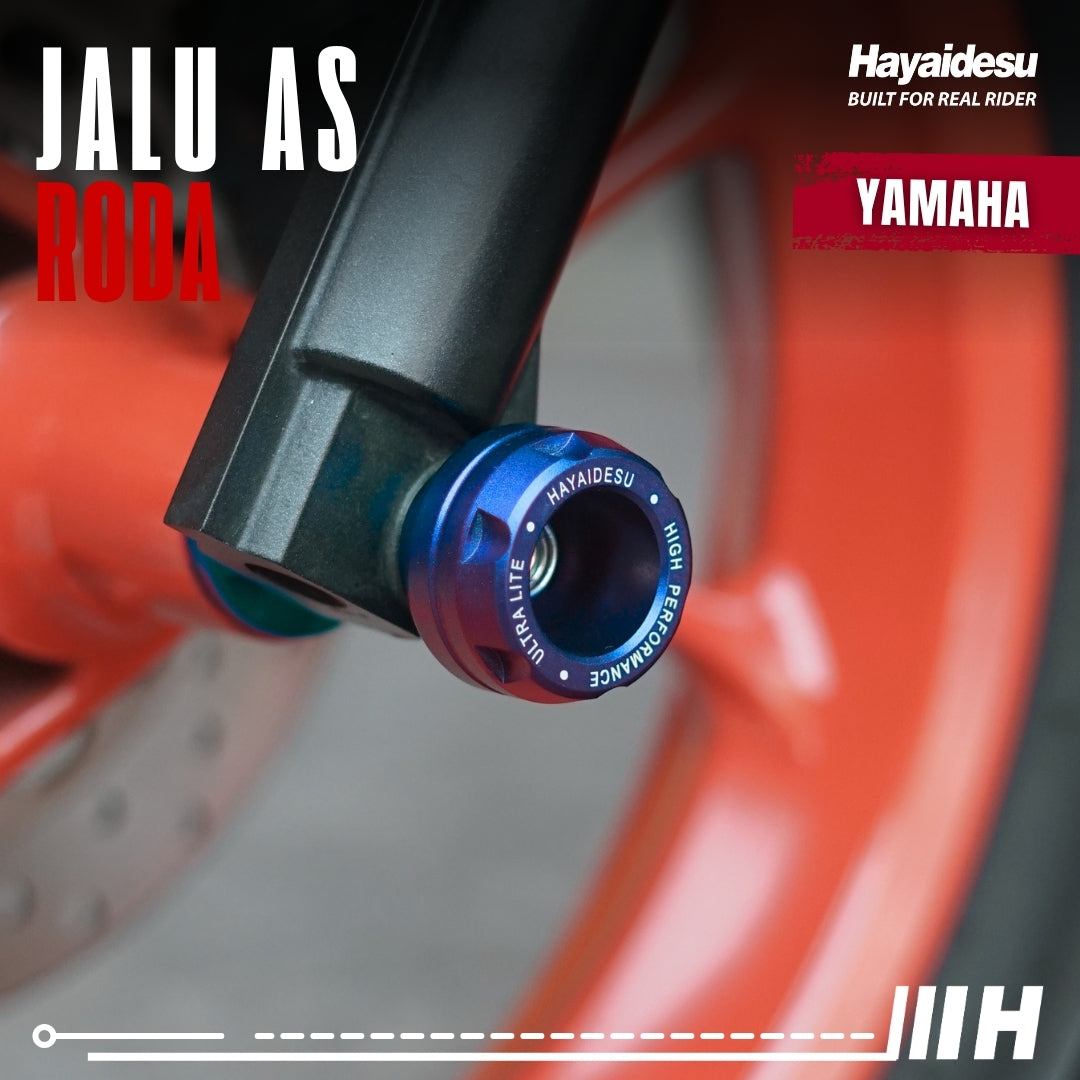 Hayaidesu Jalu As Roda Depan Yamaha CNC Aluminium Anodize