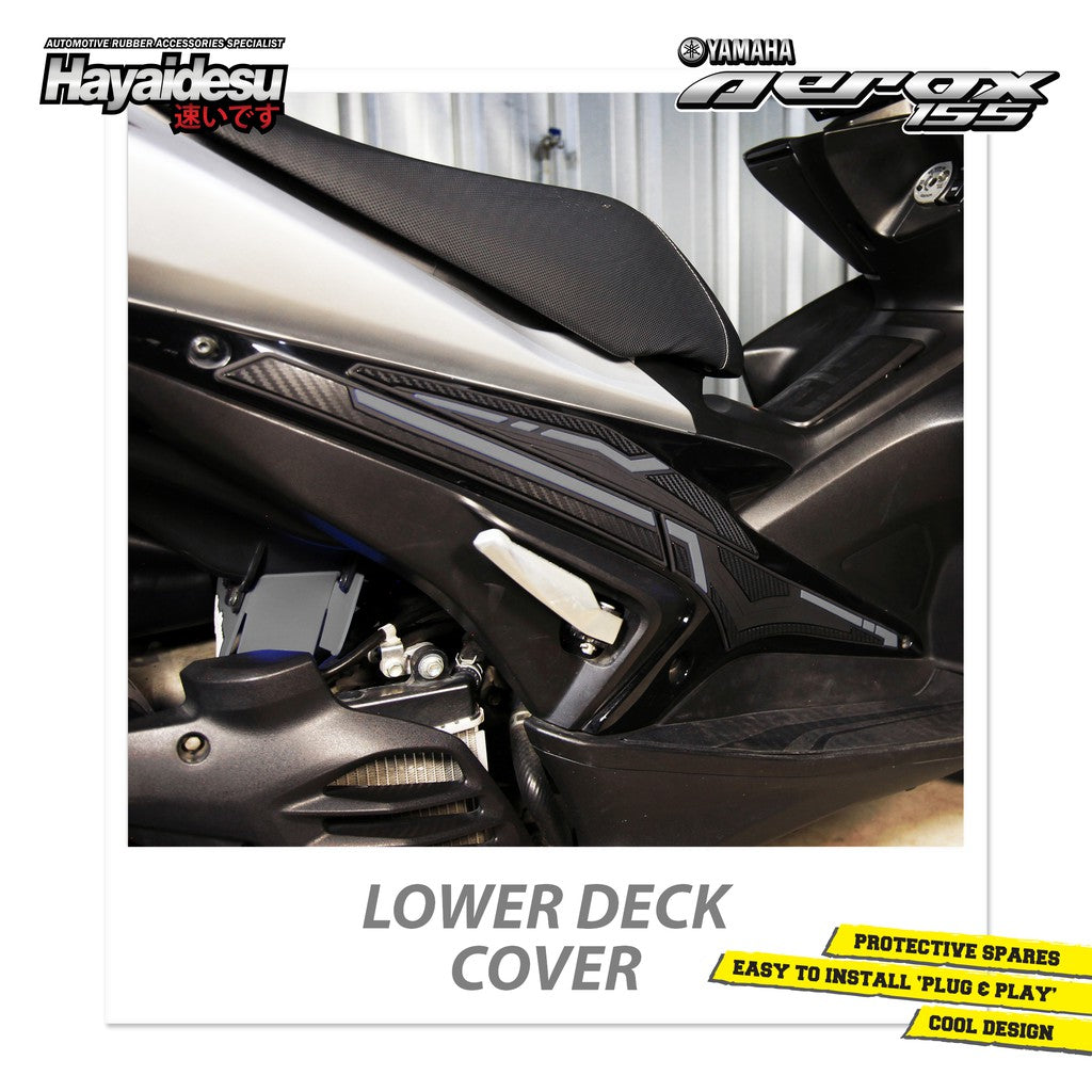 Hayaidesu Lower Deck Protector Aerox Old Aksesoris Decal Variasi Carbon Pelindung Body Aerox