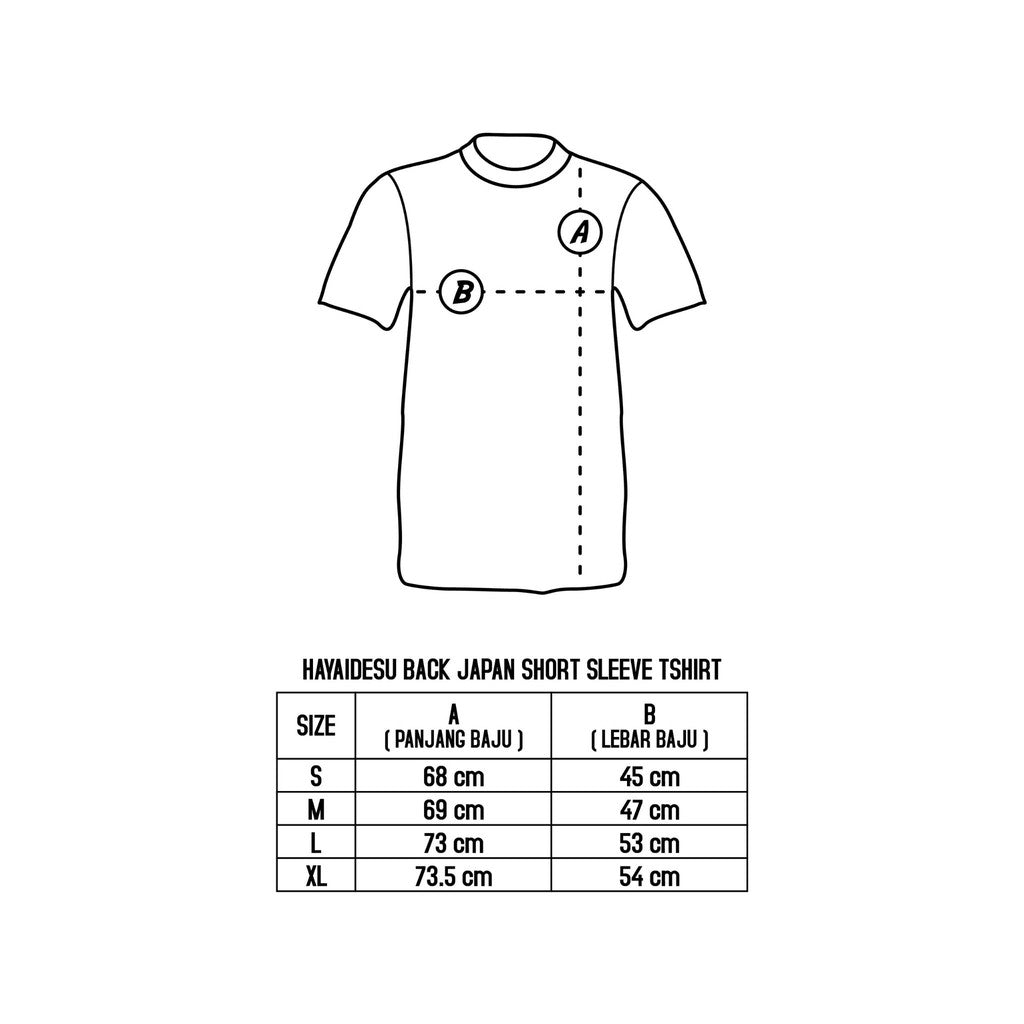 Hayaidesu Japan Back Print T Shirt Short Sleeve