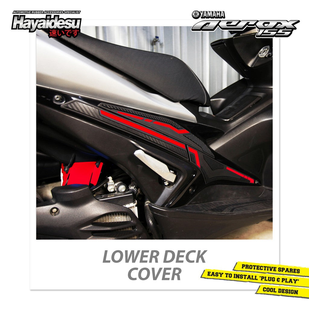Hayaidesu Lower Deck Protector Aerox Old Aksesoris Decal Variasi Carbon Pelindung Body Aerox