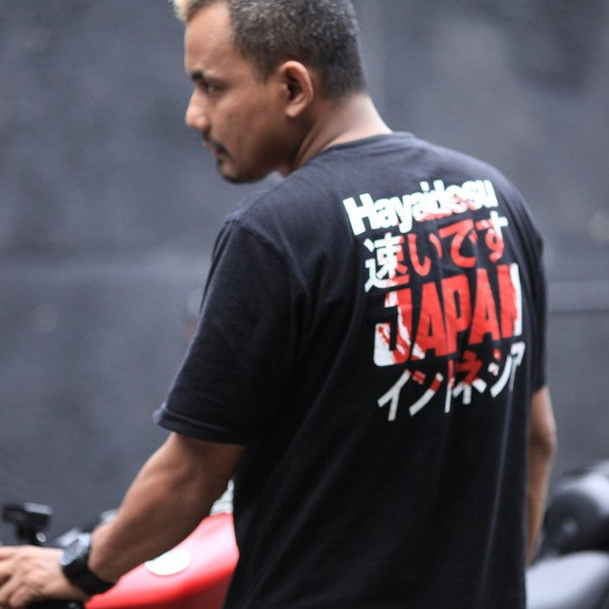 Hayaidesu Japan Back Print T Shirt Short Sleeve