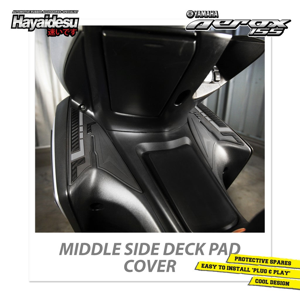 Hayaidesu Middle Side Protector Cover Aerox Old Aksesoris Decal Variasi Carbon Pelindung Deck