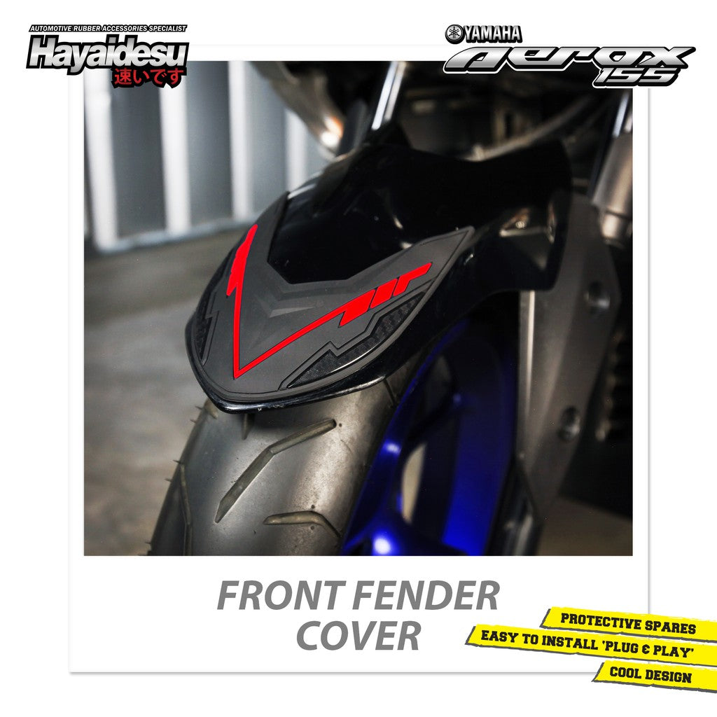 Hayaidesu Front Fender Protector Cover AEROX OLD Aksesoris Decal Variasi Carbon Pelindung Spakbor