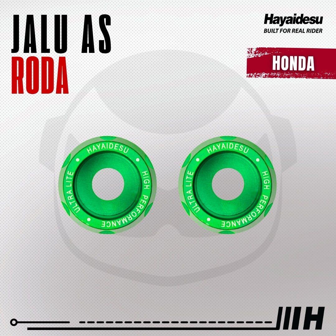 Hayaidesu Jalu As Roda Depan Honda CNC Aluminium Anodize