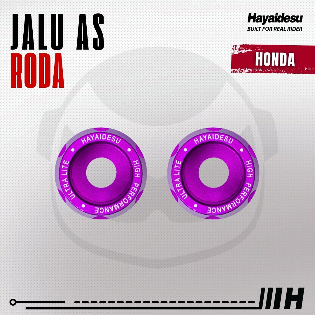 Hayaidesu Jalu As Roda Depan Honda CNC Aluminium Anodize