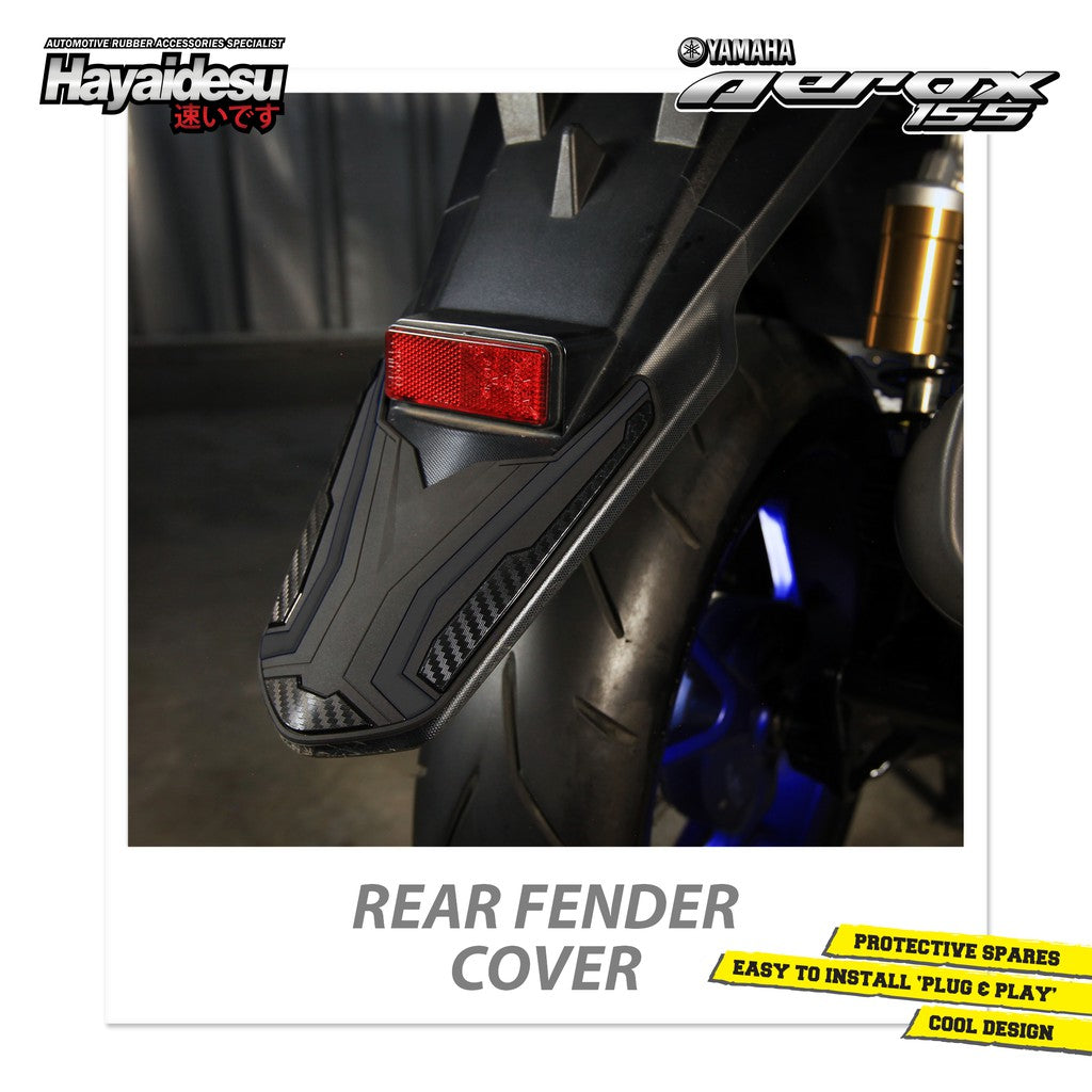 Hayaidesu Rear Fender Protector Cover Aerox Old Aksesoris Decal Variasi Carbon Pelindung Body Aerox