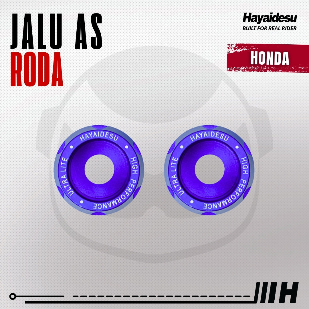 Hayaidesu Jalu As Roda Depan Honda CNC Aluminium Anodize