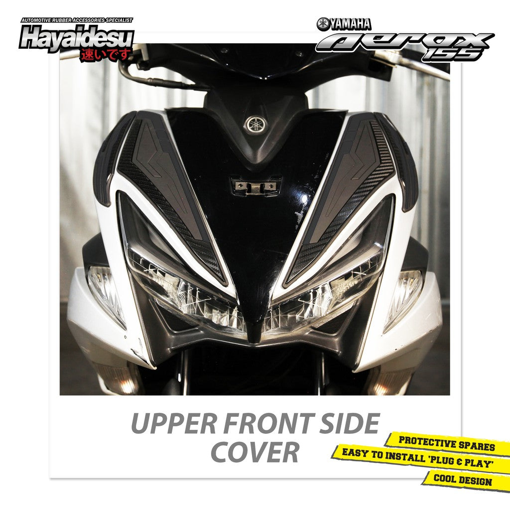 Hayaidesu Upper Front Side Protector Cover Aerox Old Aksesoris Decal Variasi Carbon Tameng NVX