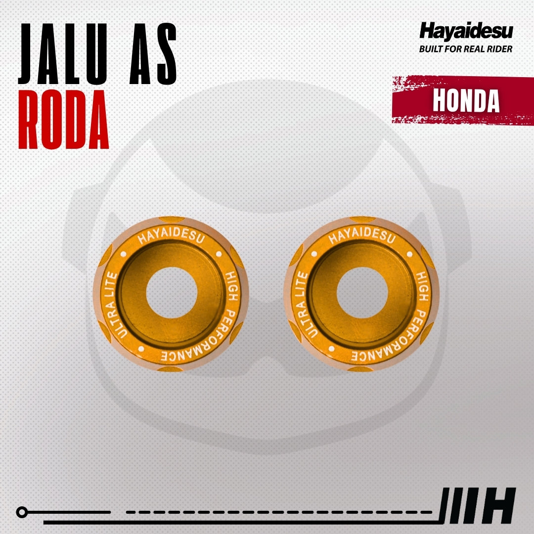 Hayaidesu Jalu As Roda Depan Honda CNC Aluminium Anodize