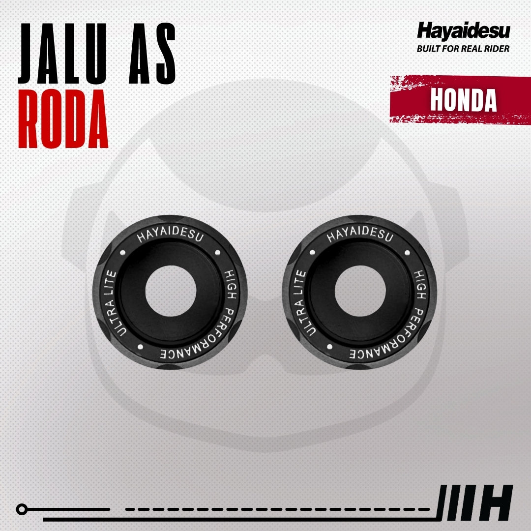 Hayaidesu Jalu As Roda Depan Honda CNC Aluminium Anodize