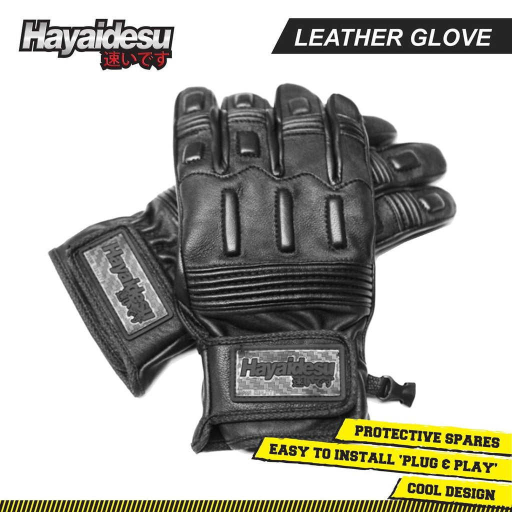 Hayaidesu Genuine Leather Gloves Sarung Tangan Kulit Asli Aksesoris Pengendara Motor