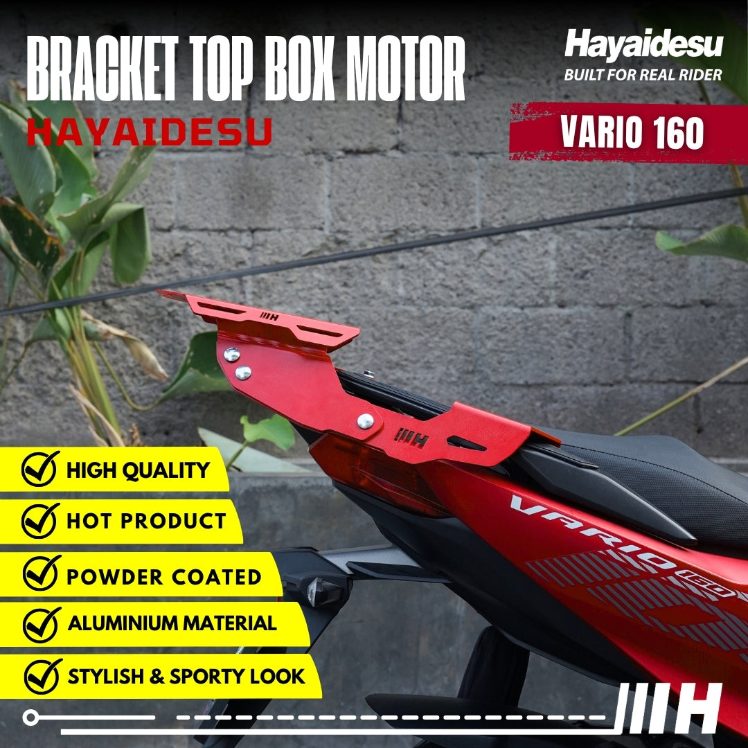 Hayaidesu Bracket Top Box Motor VARIO 160 - Bracket Dudukan Box Belakang VARIO 160