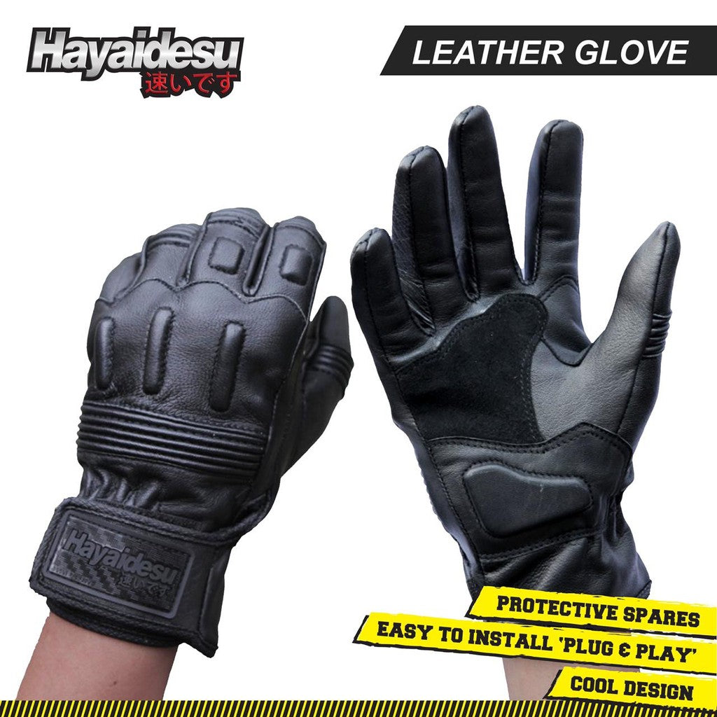 Hayaidesu Genuine Leather Gloves Sarung Tangan Kulit Asli Aksesoris Pengendara Motor