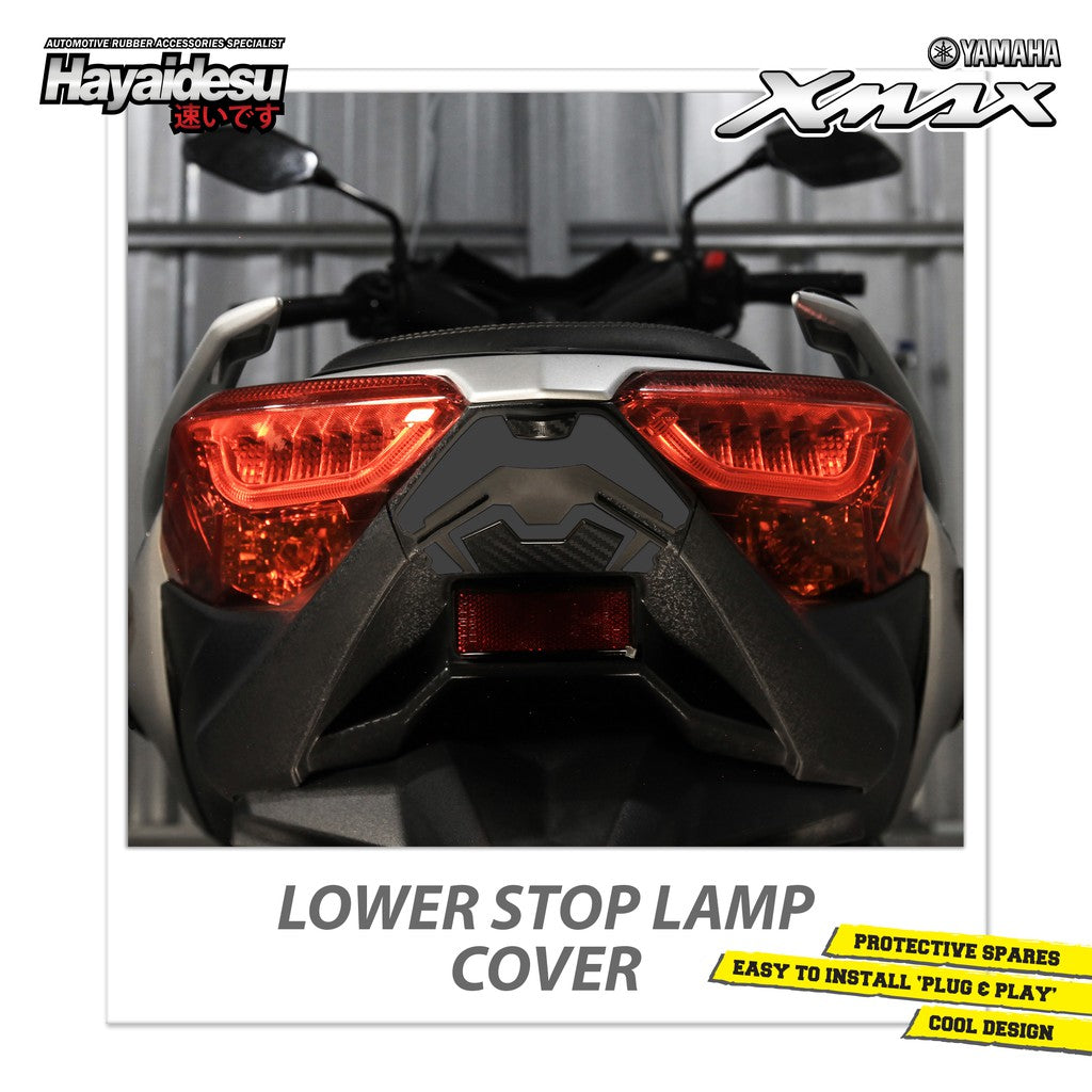 Hayaidesu Lower Stop Lamp Cover Protector Yamaha XMAX OLD Aksesoris Decal Variasi Carbon Xmax