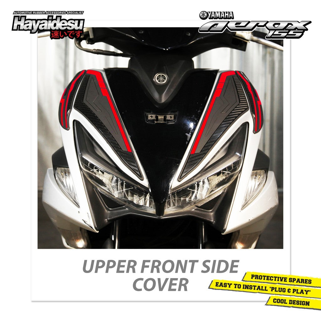Hayaidesu Upper Front Side Protector Cover Aerox Old Aksesoris Decal Variasi Carbon Tameng NVX