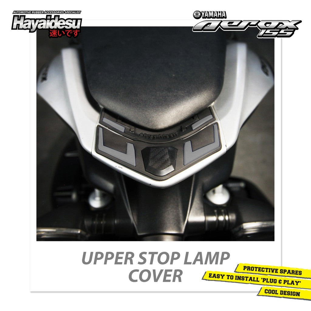 Hayaidesu Upper Stop Lamp Protector Cover  AEROX OLD Aksesoris Decal Variasi Carbon Pelindung Body