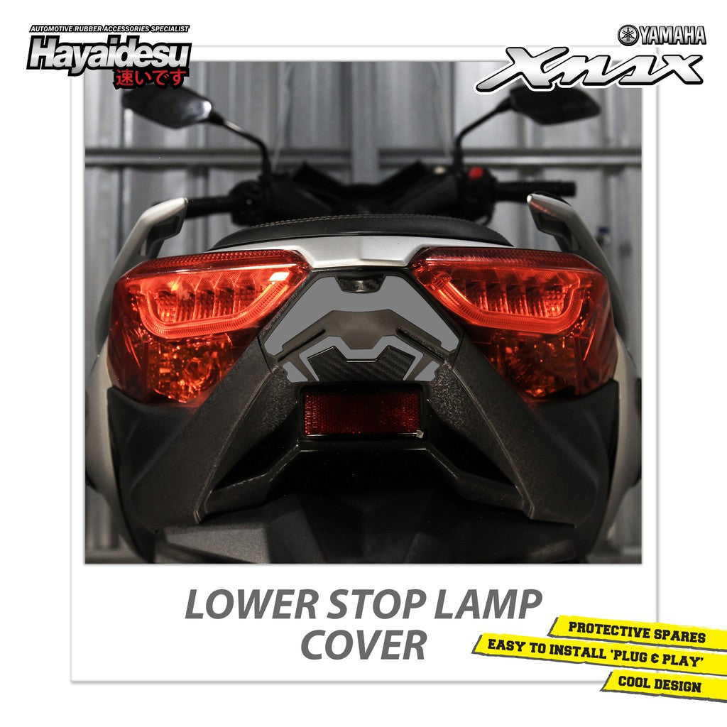 Hayaidesu Lower Stop Lamp Cover Protector Yamaha XMAX OLD Aksesoris Decal Variasi Carbon Xmax