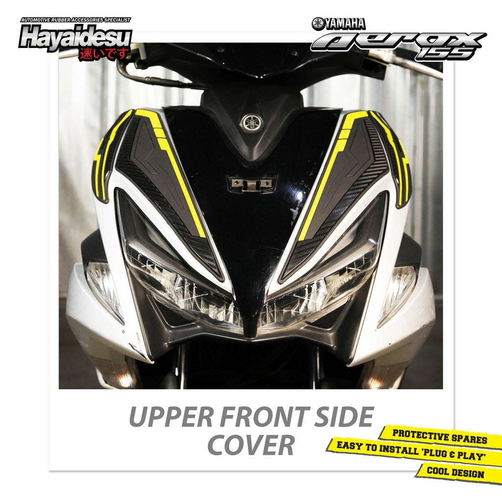 Hayaidesu Upper Front Side Protector Cover Aerox Old Aksesoris Decal Variasi Carbon Tameng NVX