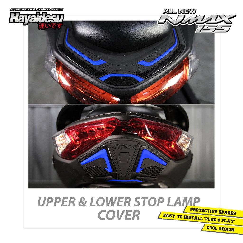Hayaidesu All New NMAX 2020-2024 Upper & Lower Stop Lamp Cover Variasi Body Protector Aksesoris Motor
