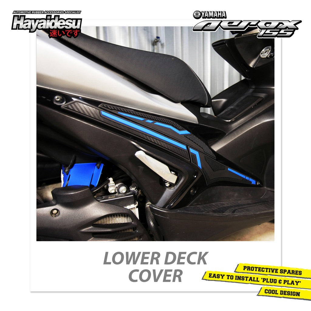Hayaidesu Lower Deck Protector Aerox Old Aksesoris Decal Variasi Carbon Pelindung Body Aerox