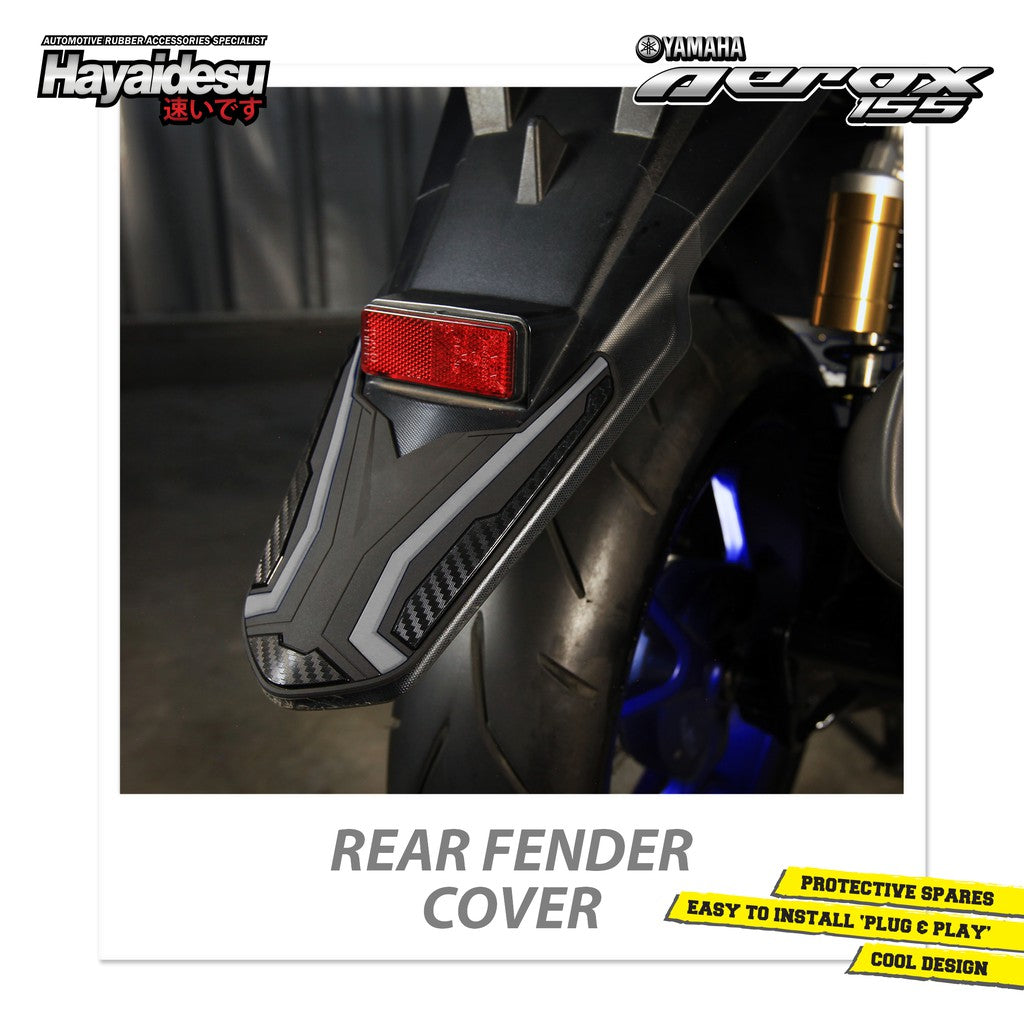 Hayaidesu Rear Fender Protector Cover Aerox Old Aksesoris Decal Variasi Carbon Pelindung Body Aerox