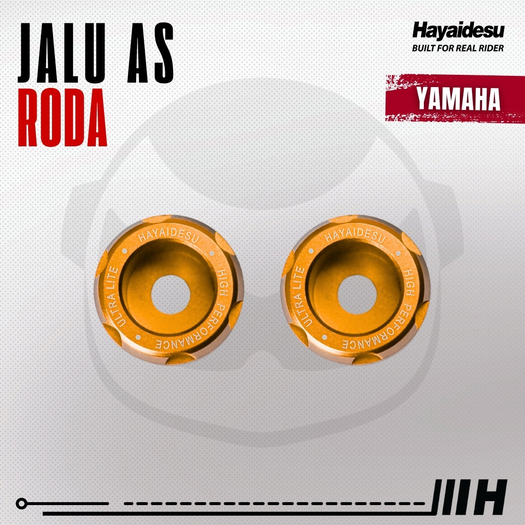 Hayaidesu Jalu As Roda Depan Yamaha CNC Aluminium Anodize