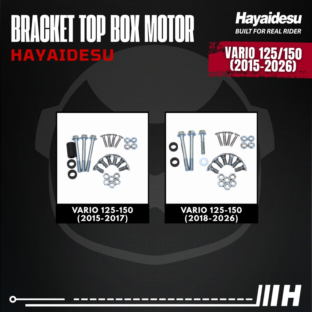 Hayaidesu Bracket Top Box Motor VARIO 125/150 (2015-2026) - Bracket Dudukan Box Belakang VARIO 125/150